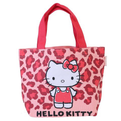 Japan Sanrio Mini Tote Bag - Hello Kitty : Leopard Pink