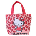 Japan Sanrio Mini Tote Bag - Hello Kitty : Leopard Pink - 1