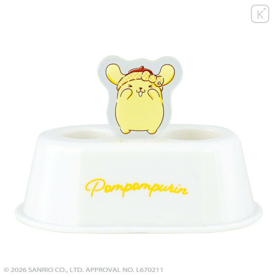 Japan Sanrio Toothbrush Stand with Acrylic Plate - Pompompurin - 1