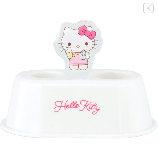 Japan Sanrio Toothbrush Stand with Acrylic Plate - Hello Kitty - 1