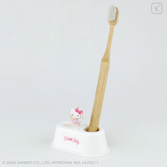 Japan Sanrio Toothbrush Stand with Acrylic Plate - Hello Kitty - 3