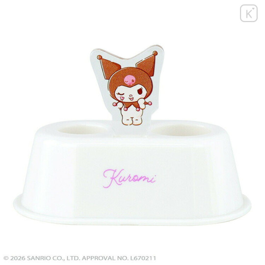 Japan Sanrio Toothbrush Stand with Acrylic Plate - Kuromi - 1