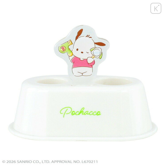 Japan Sanrio Toothbrush Stand with Acrylic Plate - Pochacco - 1