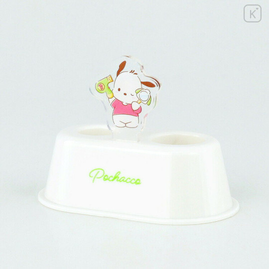 Japan Sanrio Toothbrush Stand with Acrylic Plate - Pochacco - 2