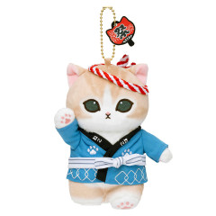 Japan Mofusand Mascot Keychain - Wasshoi! Festival Blue Happi Coat