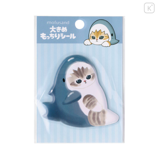 Japan Mofusand Large Puffy Sticker - Shark Cat - 3