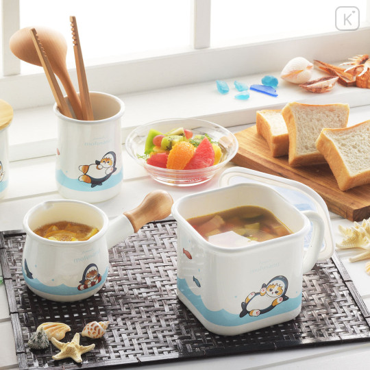 Japan Mofusand Enamel Multi-Square Pot - Shark Cat - 3
