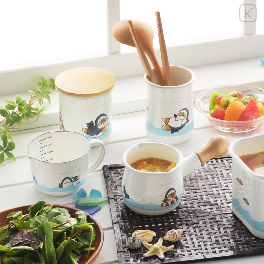 Japan Mofusand Enamel Measuring Cup (S) - Shark Cat - 3