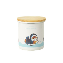 Japan Mofusand Enamel Canister - Shark Cat
