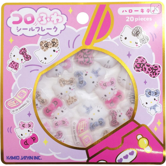 Japan Sanrio Roll Fluffy Sticker Flakes - Hello Kitty : Gal - 1
