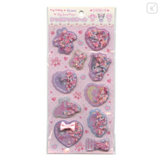 Japan Sanrio Shake Shake Seal - Kuromi & My Melody & My Sweet Piano - 1