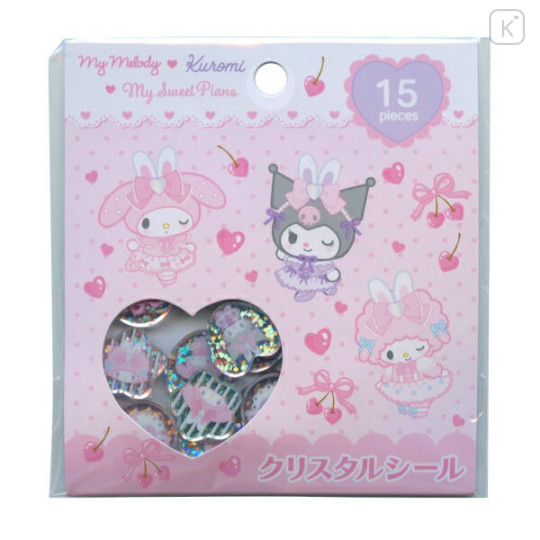 Japan Sanrio Crystal Seal - Kuromi & My Melody & My Sweet Piano - 1