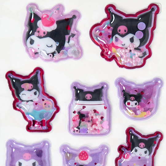 Japan Sanrio Original Beaded Puffy Sticker - Kuromi - 3