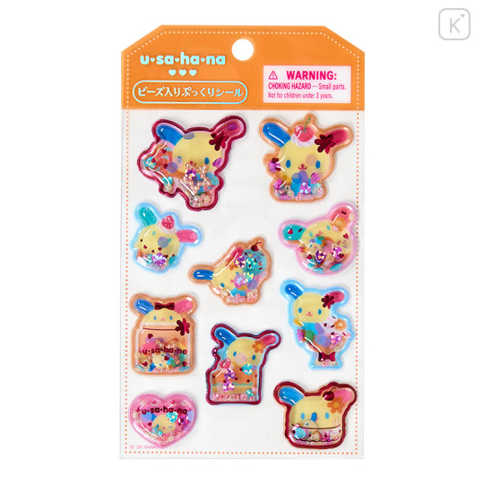 Japan Sanrio Original Beaded Puffy Sticker - Usahana - 1