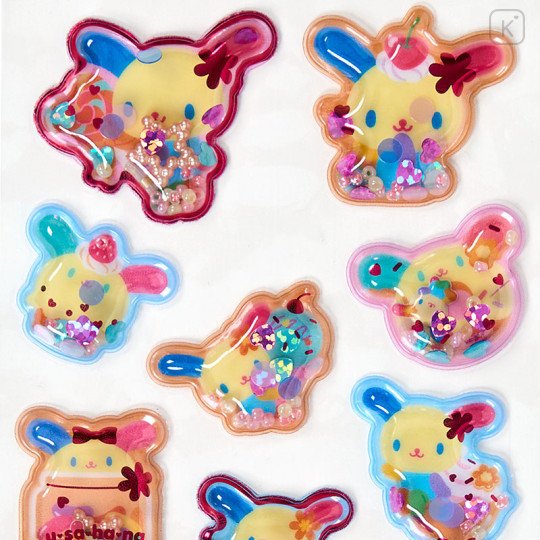 Japan Sanrio Original Beaded Puffy Sticker - Usahana - 3