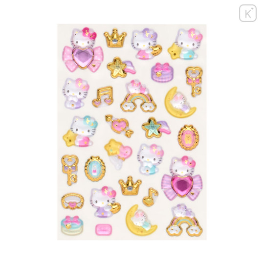 Japan Sanrio Original Gold Foil Puffy Sticker - Hello Kitty - 2