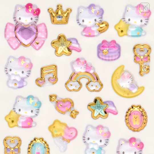 Japan Sanrio Original Gold Foil Puffy Sticker - Hello Kitty - 3