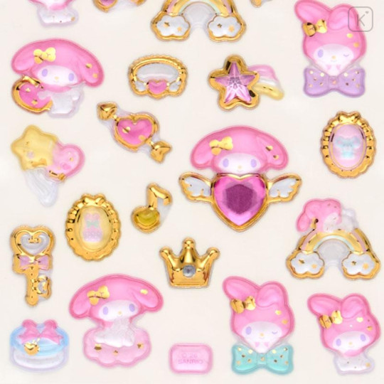 Japan Sanrio Original Gold Foil Puffy Sticker - My Melody - 4
