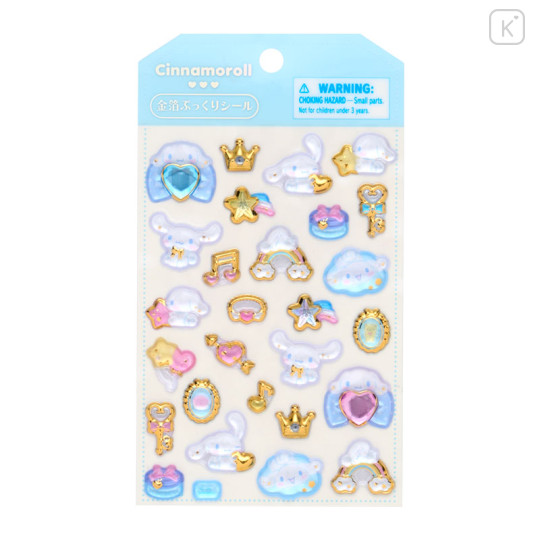Japan Sanrio Original Gold Foil Puffy Sticker - Cinnamoroll - 1
