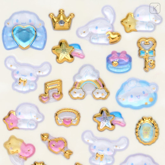Japan Sanrio Original Gold Foil Puffy Sticker - Cinnamoroll - 3