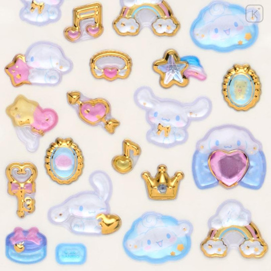 Japan Sanrio Original Gold Foil Puffy Sticker - Cinnamoroll - 4