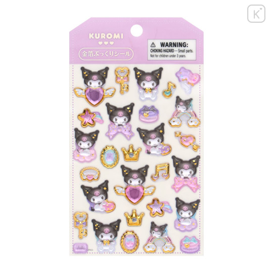 Japan Sanrio Original Gold Foil Puffy Sticker - Kuromi - 1