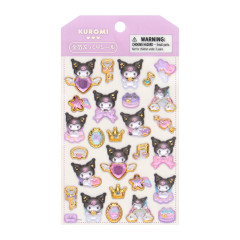 Japan Sanrio Original Gold Foil Puffy Sticker - Kuromi