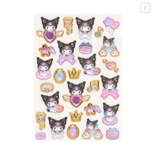 Japan Sanrio Original Gold Foil Puffy Sticker - Kuromi - 2
