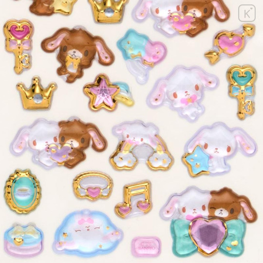Japan Sanrio Original Gold Foil Puffy Sticker - Sugarbunnies - 4