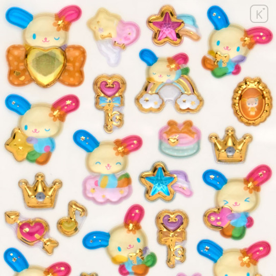 Japan Sanrio Original Gold Foil Puffy Sticker - Usahana - 3