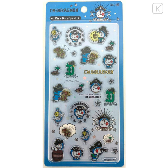 Japan Doraemon Kira Kira Seal - Doraemon : Pirate Blue - 1