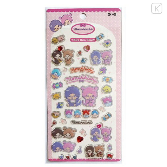 Japan Monchhichi Kira Kira Seal - Monchhichi-chan & Monchhichi-kun - 1