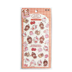 Japan Monchhichi × Sanrio Kira Kira Seal - Hello Kitty & Monchhichi-kun : A