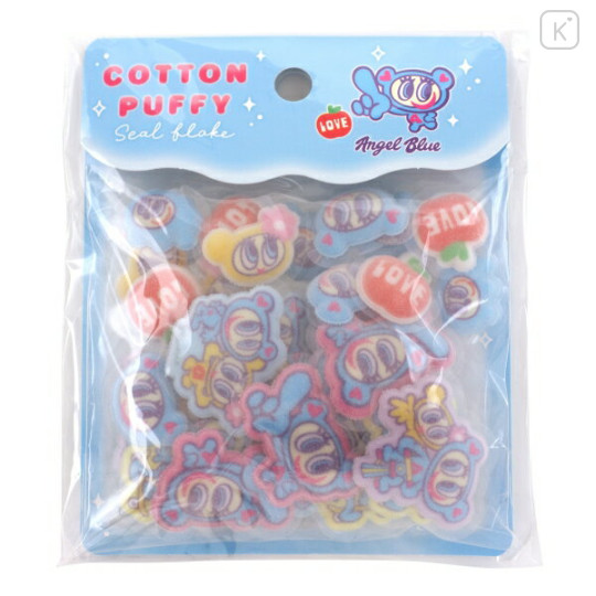 Japan Narumiya Characters Cotton Puffy Sticker Flakes - Angel Blue - 1