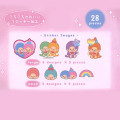 Japan Monchhichi Cotton Puffy Sticker Flakes - Monchhichi-chan & Monchhichi-kun : Colorful - 2