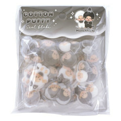 Japan Monchhichi Cotton Puffy Sticker Flakes - Monchhichi-chan & Monchhichi-kun : Monotone