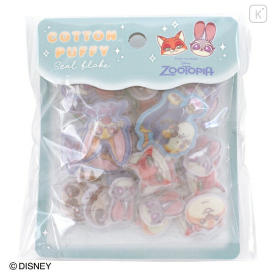 Japan Disney Cotton Puffy Sticker Flakes - Zootopia - 1