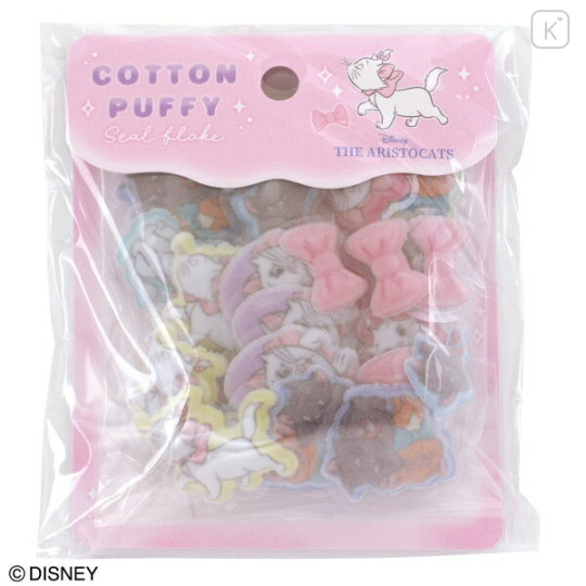 Japan Disney Cotton Puffy Sticker Flakes - Marie - 1