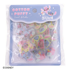 Japan Disney Cotton Puffy Sticker Flakes - Angel & Stitch