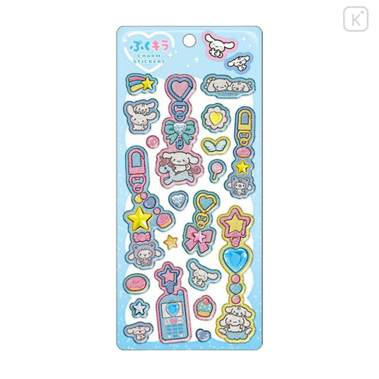 Japan Sanrio Puffy Glitter Charm Sticker - Cinnamoroll - 1