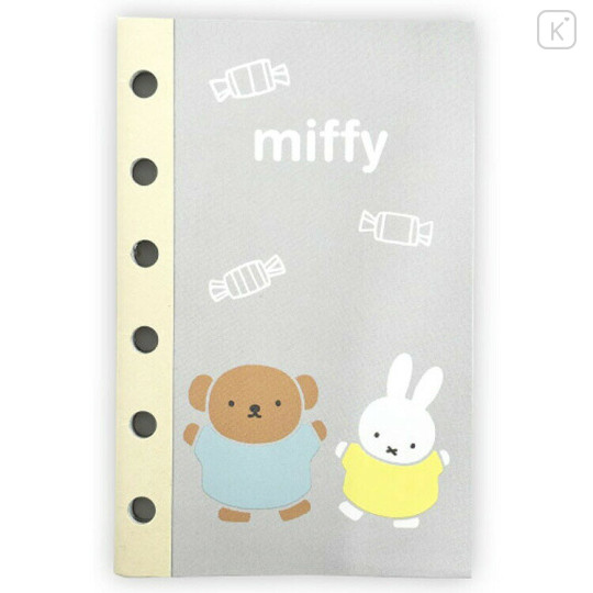 Japan Miffy 6 Hole Sticker Notebook - Boris & Miffy : Grey Dance Dessert - 1