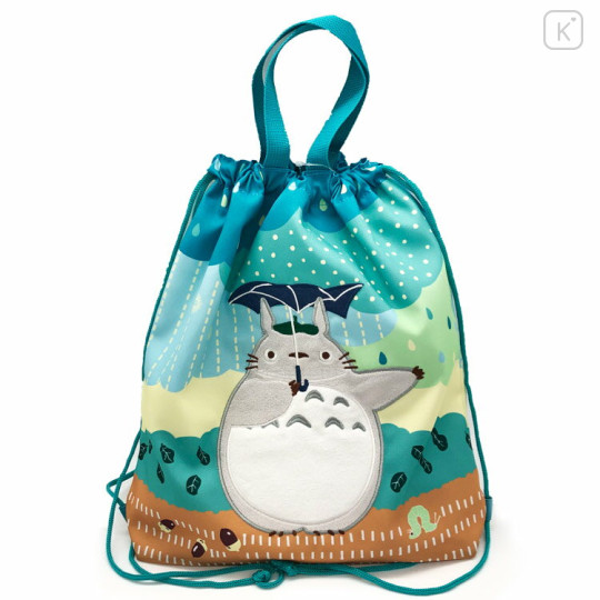 Japan Ghibli Gym Sack Knapsack Drawstring Backpack - My Neighbor Totoro : Raindrops - 1