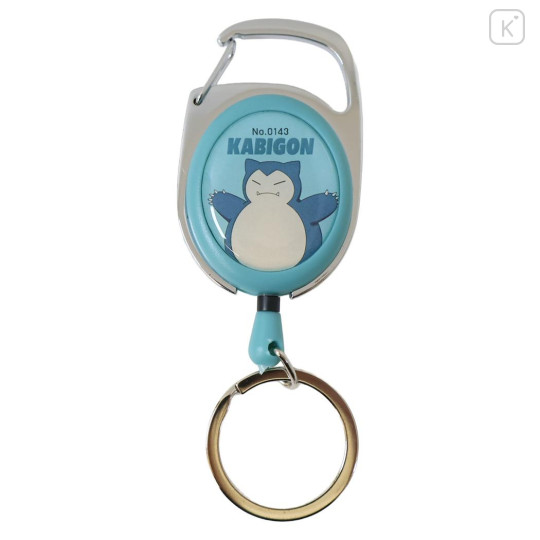 Japan Pokemon Carabiner with Reel - Snorlax : Smash Color - 1