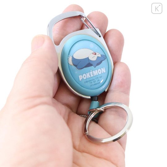 Japan Pokemon Carabiner with Reel - Snorlax : Smash Color - 2