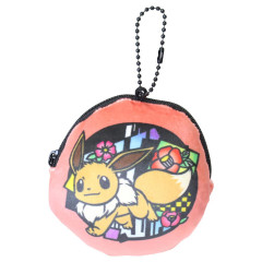 Japan Pokemon Mini Round Accessory Pouch - Eevee : Japanese Style Red
