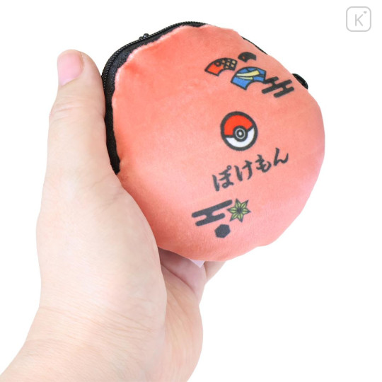 Japan Pokemon Mini Round Accessory Pouch - Eevee : Japanese Style Red - 2