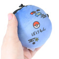 Japan Pokemon Mini Round Accessory Pouch - Eevee & Pikachu : Japanese Style Blue - 2