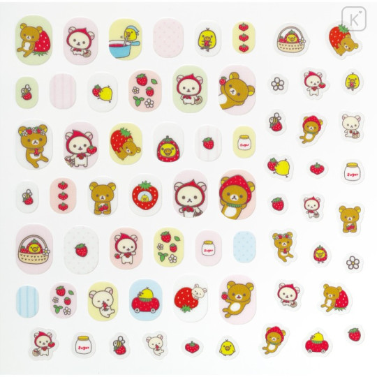 Japan San-X Deco Petit Sticker - Kiiroitori & Korilakkuma & Rilakkuma : Miracle Cute Strawberry - 2