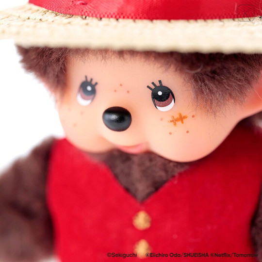 Japan Monchhichi × One Piece Plush Keychain - Monchhichi-kun & Luffy - 3