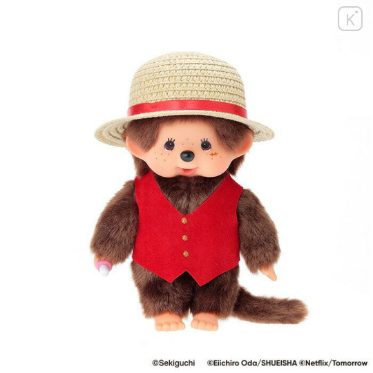 Japan Monchhichi × One Piece Plush Toy - Monchhichi-kun & Monkey D. Luffy - 1